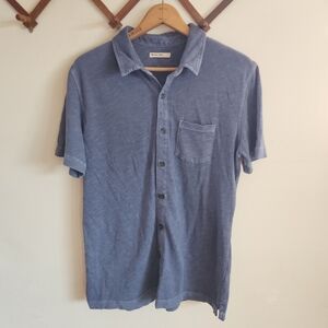 Marine Layer Button Down Casual Short Sleeve Polo Blue Small